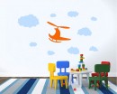 Helicopter Clouds  Nursery Sticker